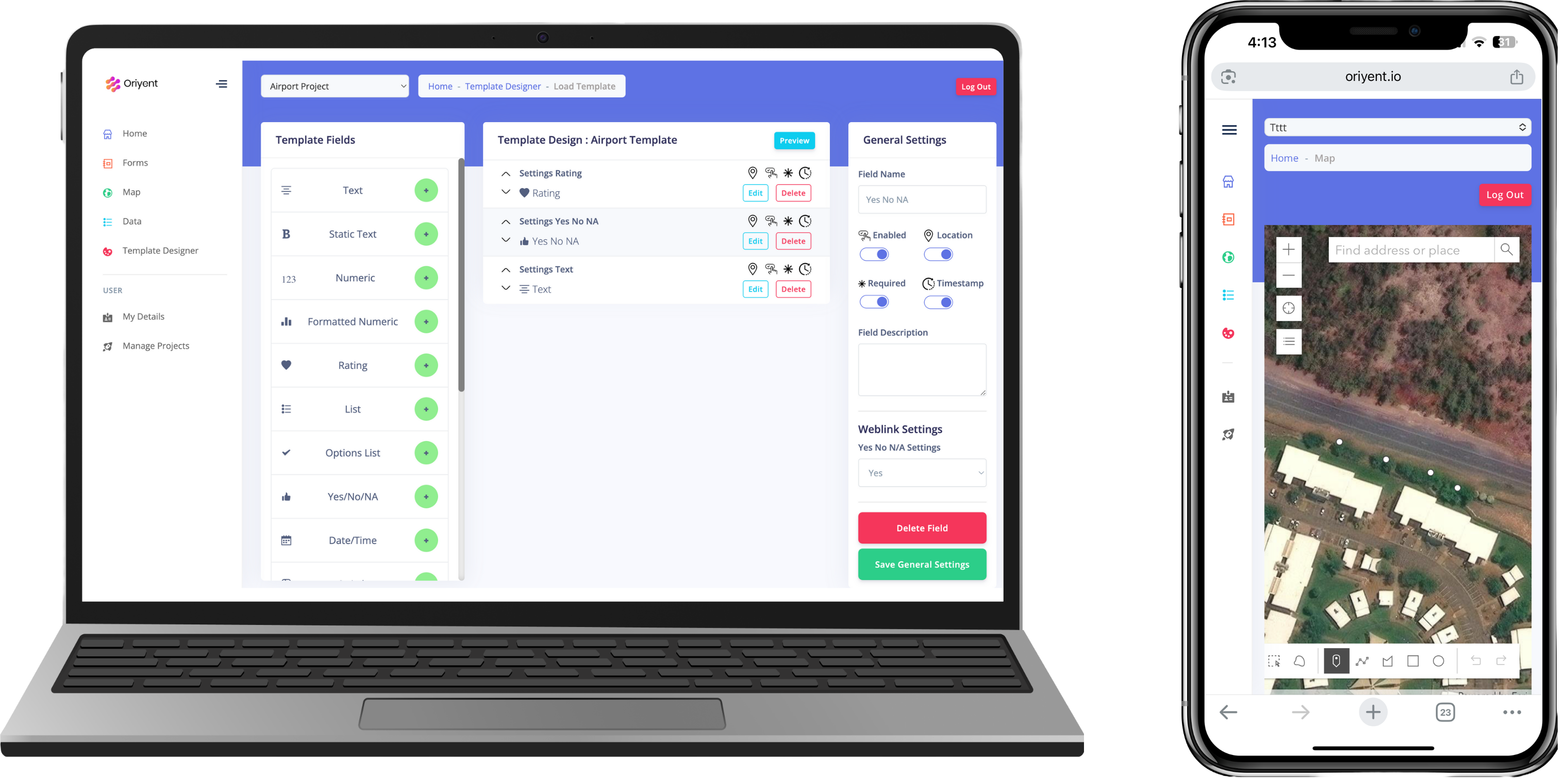 Oriyent Platform on iOS and PC